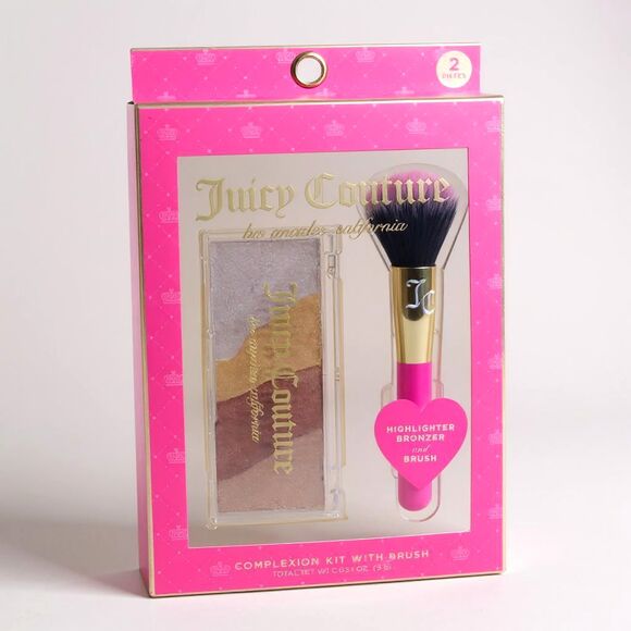 Juicy Couture Complexion Kit with Brush - Highlighter Bronzer Complexion Compact - Picture 1 of 2